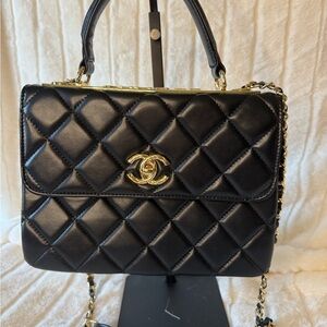 Black Quilted Leather Handbag